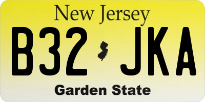 NJ license plate B32JKA