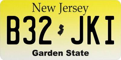 NJ license plate B32JKI