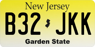 NJ license plate B32JKK