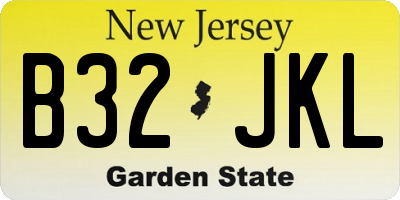 NJ license plate B32JKL