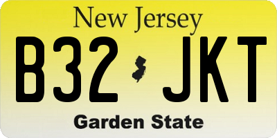 NJ license plate B32JKT
