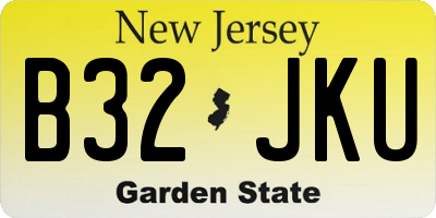 NJ license plate B32JKU