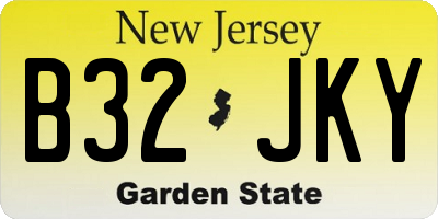 NJ license plate B32JKY