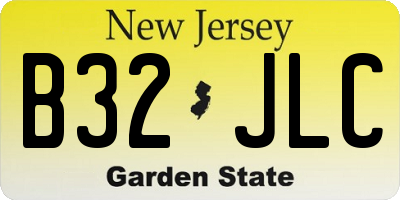 NJ license plate B32JLC