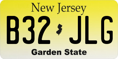 NJ license plate B32JLG