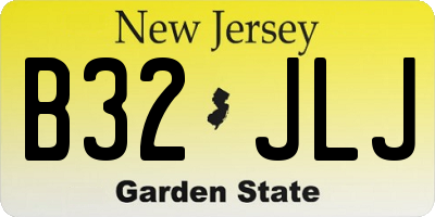 NJ license plate B32JLJ