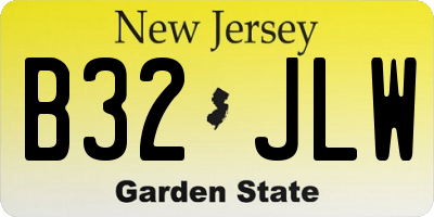 NJ license plate B32JLW