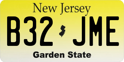 NJ license plate B32JME