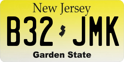 NJ license plate B32JMK