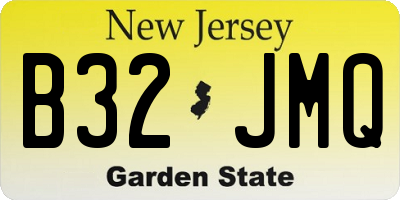 NJ license plate B32JMQ