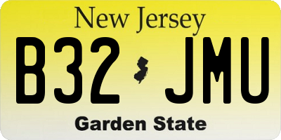 NJ license plate B32JMU