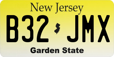 NJ license plate B32JMX
