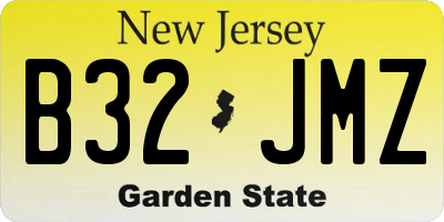 NJ license plate B32JMZ