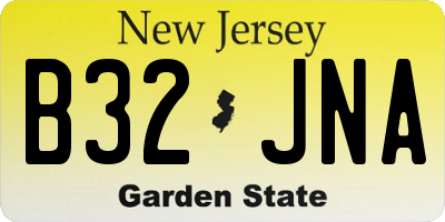 NJ license plate B32JNA
