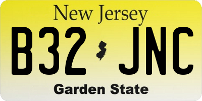 NJ license plate B32JNC