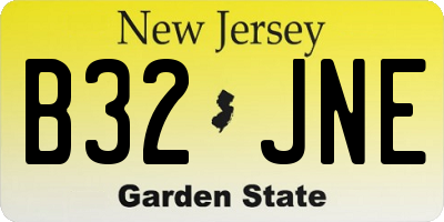 NJ license plate B32JNE