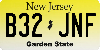 NJ license plate B32JNF