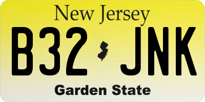 NJ license plate B32JNK