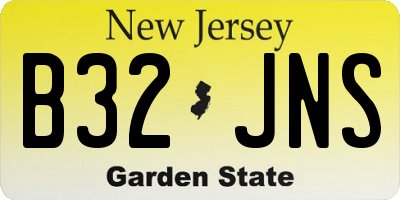 NJ license plate B32JNS