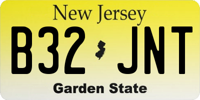 NJ license plate B32JNT