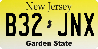 NJ license plate B32JNX
