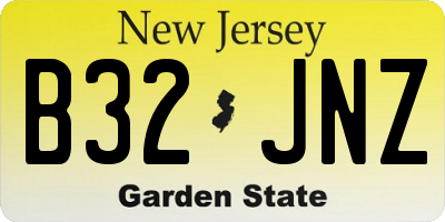 NJ license plate B32JNZ