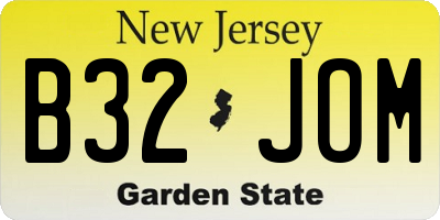 NJ license plate B32JOM
