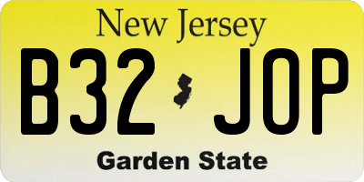NJ license plate B32JOP