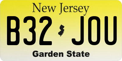 NJ license plate B32JOU