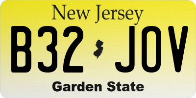 NJ license plate B32JOV