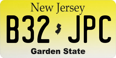 NJ license plate B32JPC