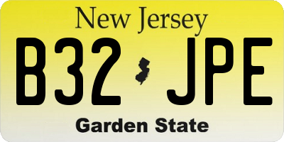 NJ license plate B32JPE