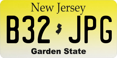 NJ license plate B32JPG