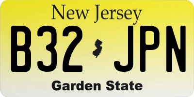 NJ license plate B32JPN