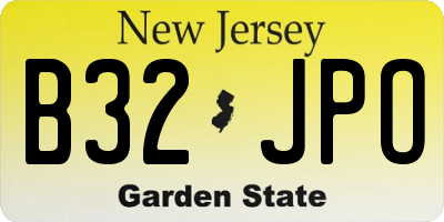 NJ license plate B32JPO