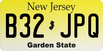 NJ license plate B32JPQ