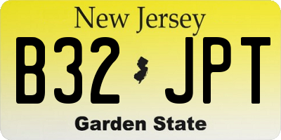 NJ license plate B32JPT