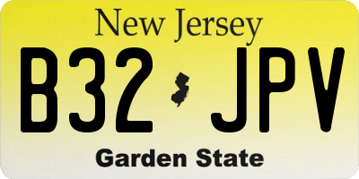 NJ license plate B32JPV