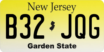 NJ license plate B32JQG