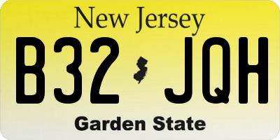 NJ license plate B32JQH