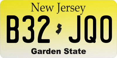 NJ license plate B32JQO
