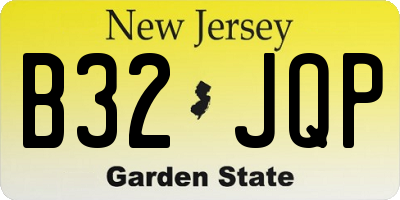 NJ license plate B32JQP