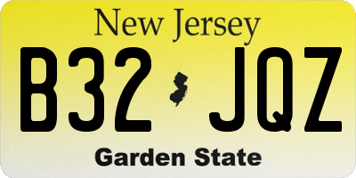 NJ license plate B32JQZ