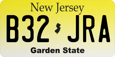 NJ license plate B32JRA