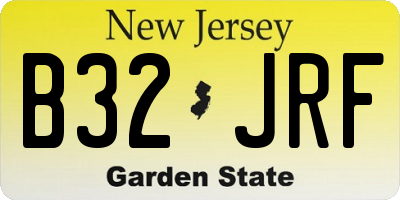 NJ license plate B32JRF