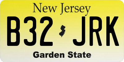 NJ license plate B32JRK