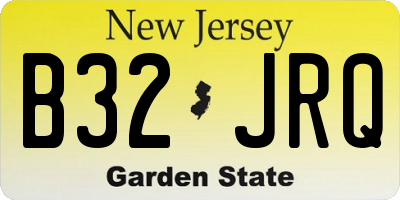 NJ license plate B32JRQ