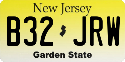 NJ license plate B32JRW