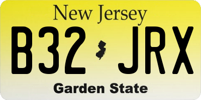 NJ license plate B32JRX