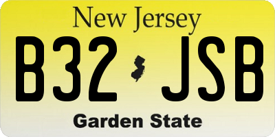 NJ license plate B32JSB